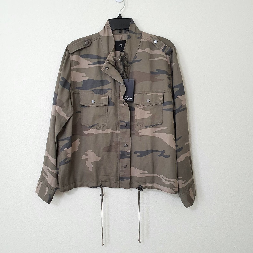 Rails Collins Sage Camo Linen Jacket Women's Size… - image 3